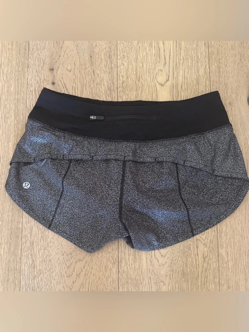 lululemon athletica Luminosity Foil Running Shorts in Black/Silver